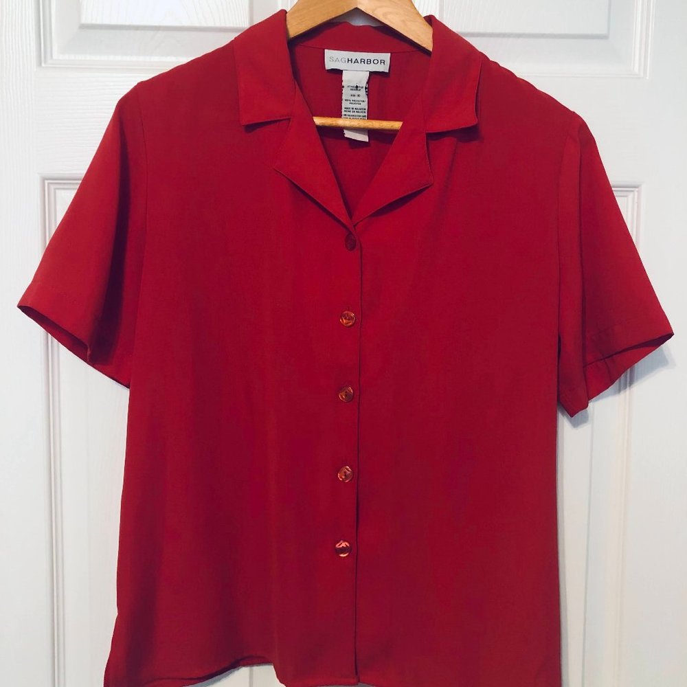 Sag Harbor red short sleeve top